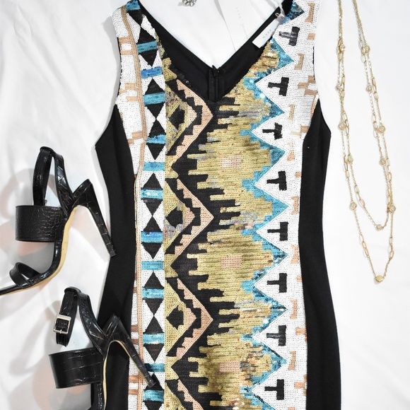 NWT Women’s Lush Sequin Front Bodycon Dress - Picture 2 of 6